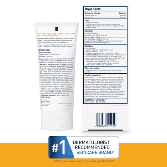 Hydrating Mineral Sunscreen SPF 50 Face Lotion