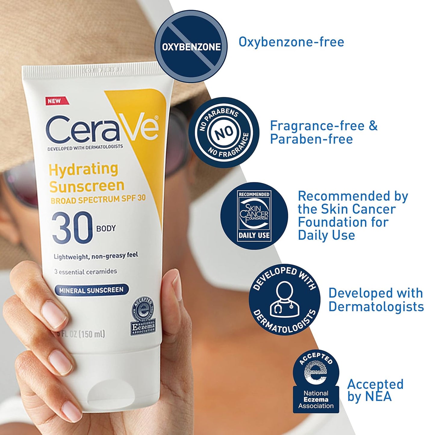 CeraVe Hydrating Mineral Sunscreen SPF 30 Body Lotion