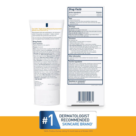 CeraVe Hydrating Mineral Sunscreen SPF 30 Face Lotion
